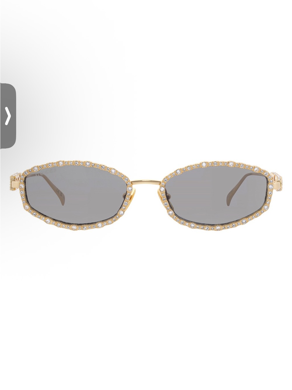 GUCCI Gold Crystal-Trim Oval Sunglasses - Women Accessories